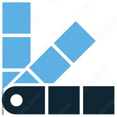 Color swatch icon vector, representing design, palette selection, and visual arts. Ideal for graphic design, painting, fashion, branding, and creative concept themes.