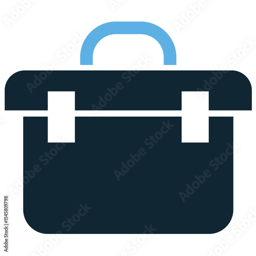 Tool box icon vector, a symbol of repair, maintenance, and DIY projects. Perfect for themes of home improvement, craftsmanship, professional services, and handy work.