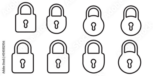 set of locks icon of Silhouettes