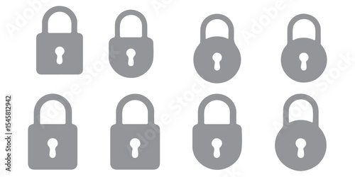 set of locks icon of Silhouettes