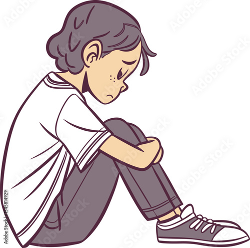Girl Sitting with Legs Crossed