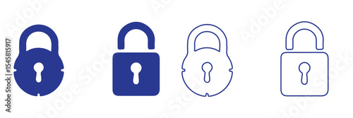 set of locks icon of Silhouettes