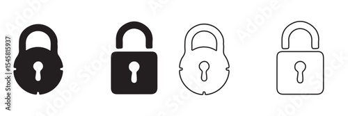set of locks icon of Silhouettes