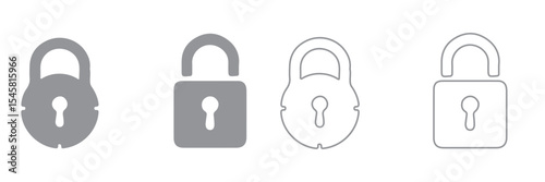 set of locks icon of Silhouettes