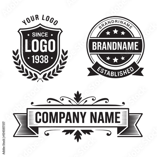 Unique badge logo Modern and minimalist vector and abstract logo