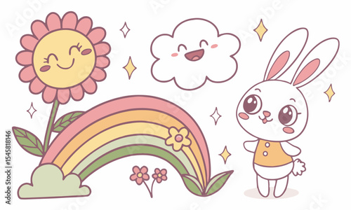 Charming Cute Kawaii Doodles – Perfect for Stickers, Cards & Crafts