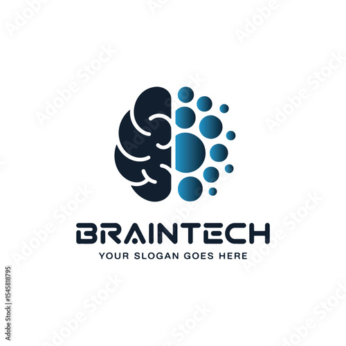 Unique brain tech logo Modern and minimalist vector and abstract logo