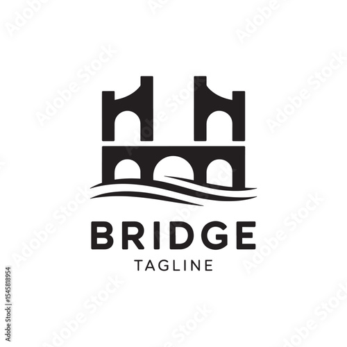 Unique bridge logo Modern and minimalist vector and abstract logo