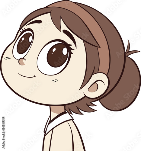 Girl Facing Side with Calm Expression
