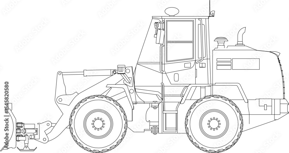 Naklejka premium Dozer is a type of heavy equipment used for construction. Dozers are used to push, dig or pull materials such as sand, soil, rocks and others. Dozer illustration.