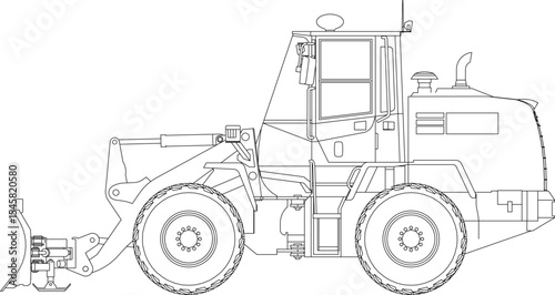 Dozer is a type of heavy equipment used for construction. Dozers are used to push, dig or pull materials such as sand, soil, rocks and others. Dozer illustration.