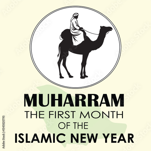 Muharram The First Month of the Islamic New Year logo vector illustration