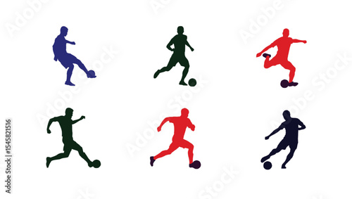 Soccer Player Silhouettes Dynamic Action Poses for Design Projects