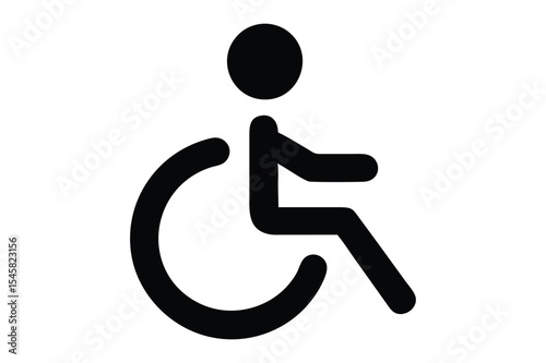 Accessible icon black silhouette depicting person in wheelchair for disability representation