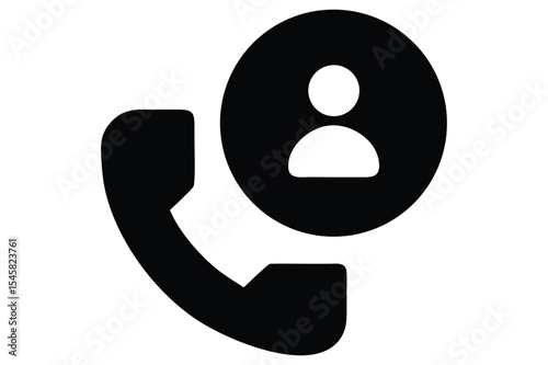 Contact icon with person silhouette illustrating phone communication and support