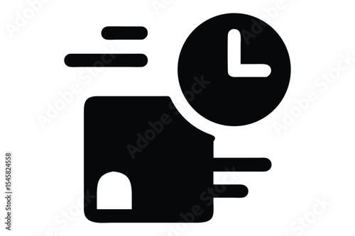 Fast printing time icon representing speed efficient and timely document delivery