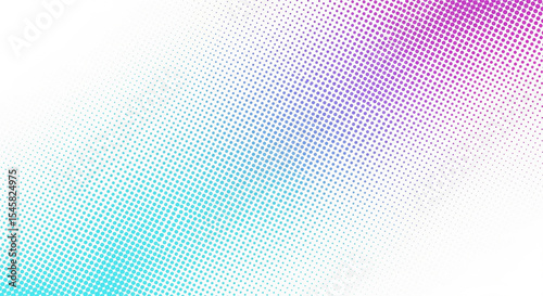 Gradient halftone texture with pink and blue fade on white background