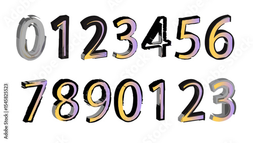 Rustic Floral Numbers – Earthy Botanical Typography Set
