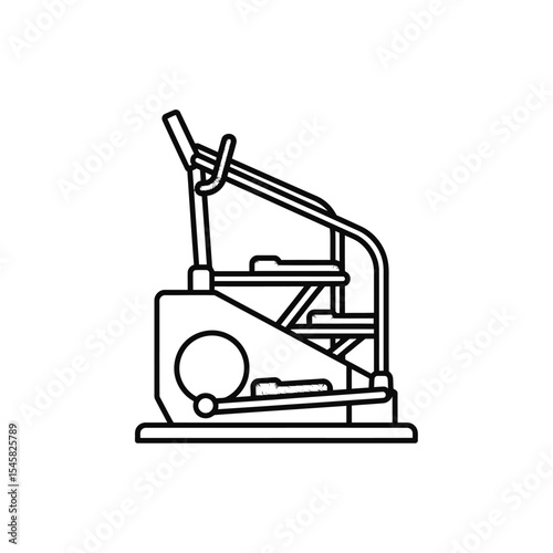 Line Drawing Stair Stepper Fitness Equipment Blue Gray White