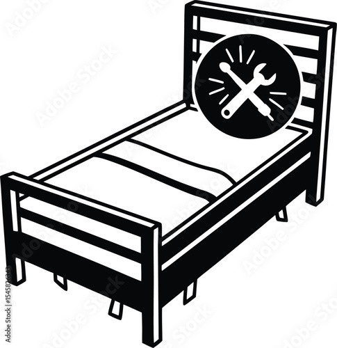 bed and clock