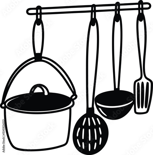 set of kitchen utensils
