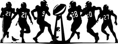 American Football Gear and Players Set vector bundle
