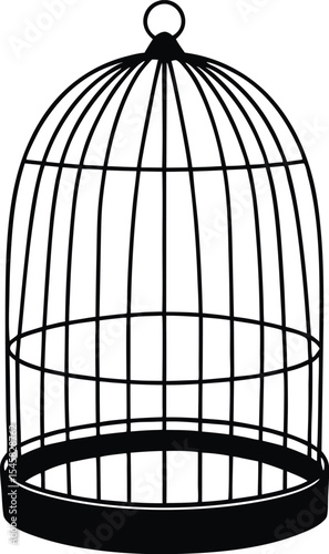 gold cage with bird