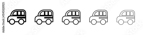 Obraz na płótnie Beach toy car icon thin outline logo mark set