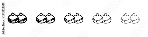 belgian buns icon thin outline logo mark set