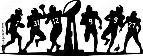 American Football Gear and Players Set vector bundle