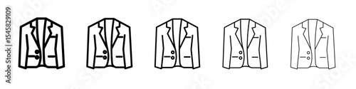 Blazer icon thin outline logo mark set
