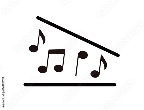 school icon 13B : School icon , Eighth note, quarter note, sheet music