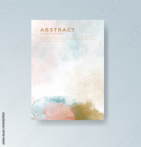 Cards with watercolor background. Design for your cover, date, postcard, banner, logo.