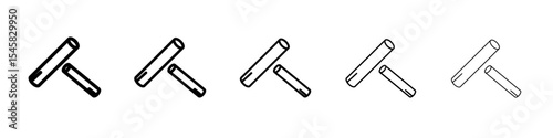 Chalk icon thin outline logo mark set