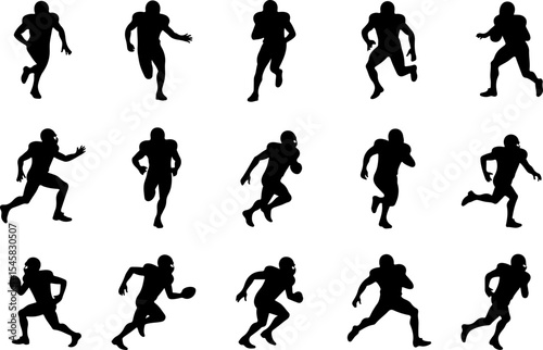 American Football Player  Vector Silhouettes Collection