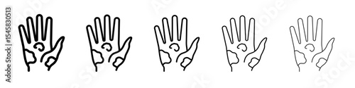 Contact Dermatitis icon thin outline logo mark set