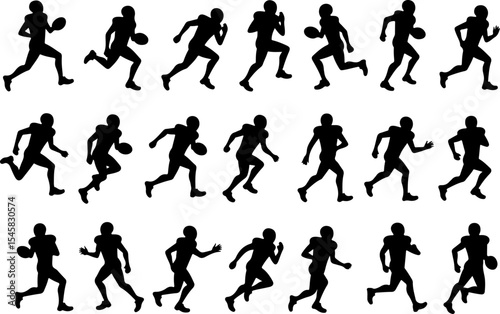 American Football Gear and Players Set vector bundle