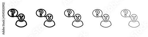 Curiosity icon thin outline logo mark set