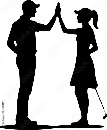 Golfer Silhouette on Course - Leisure Sport Vector