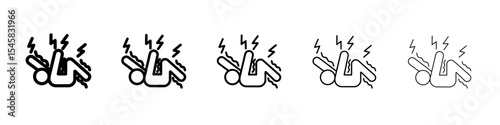 Epilepsy icon thin outline logo mark set