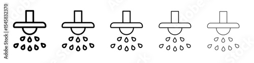 fire sprinkler icon thin outline logo mark set