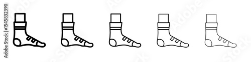 Foot splint icon thin outline logo mark set