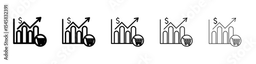 Food inflation icon thin outline logo mark set