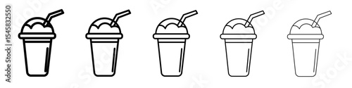 Frappe icon thin outline logo mark set