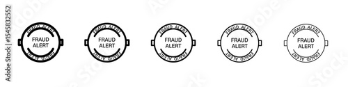 Fraud Alert icon thin outline logo mark set