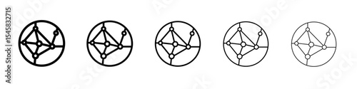 Globalization icon thin outline logo mark set