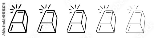gold bars icon thin outline logo mark set