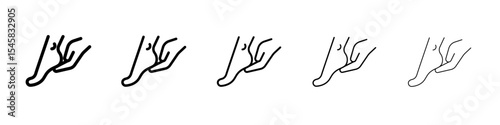 hand and foot icon thin outline logo mark set