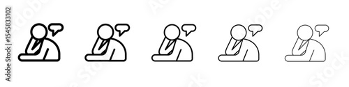 helpless human icon thin outline logo mark set