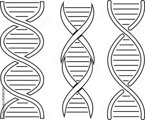 DNA icon set. Polygonal wireframe DNA molecule. Medical science, genetic biotechnology, chemistry biology, gene cell concept vector illustration isolated background. Innovation technology concept